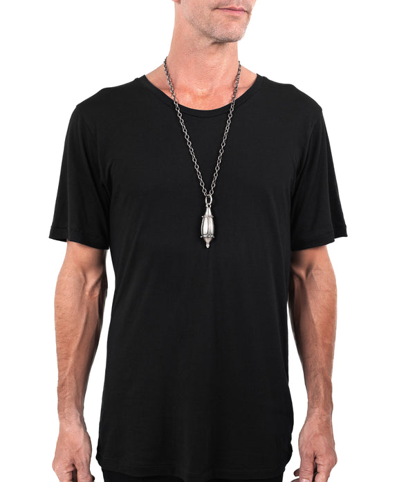 large lantern pendant / sterling silver chain