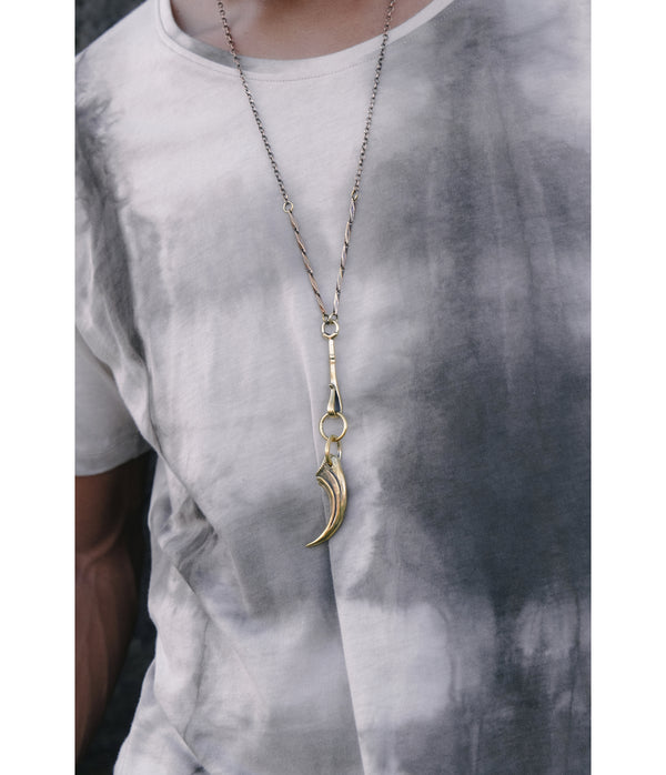 collier pendule griffe de tigre en laiton